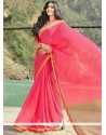 Aspiring Faux Georgette Lace Work Classic Designer Saree