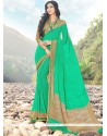 Prime Sea Green Faux Georgette Saree