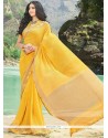 Exceeding Faux Georgette Lace Work Classic Saree