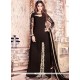 Epitome Embroidered Work Brown Designer Floor Length Suit