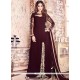 Beautiful Maroon Embroidered Work Faux Georgette Designer Floor Length Suit