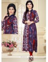 Nice Multi Colour Print Work Rayon Party Wear Kurti