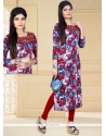 Magnetic Print Work Multi Colour Party Wear Kurti