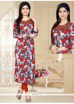 Distinctively Embroidered Work Rayon Party Wear Kurti