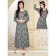 Beckoning Rayon Grey Print Work Party Wear Kurti