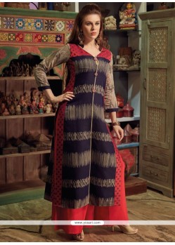 Intriguing Navy Blue Party Wear Kurti