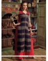 Intriguing Navy Blue Party Wear Kurti