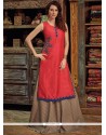 Hypnotic Hand Work Work Chanderi Red Party Wear Kurti