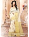 Desirable Cream Traditional Designer Saree