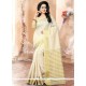 Latest Cream Banarasi Silk Traditional Saree