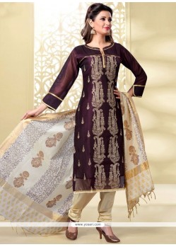 Mesmerizing Brown Churidar Designer Suit