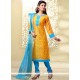 Wonderous Chanderi Yellow Churidar Designer Suit