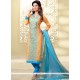 Piquant Blue And Mustard Churidar Designer Suit