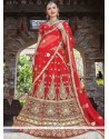 Distinguishable Red Net Lehenga Choli