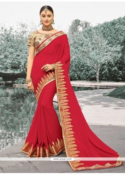 Heavenly Lace Work Maroon Classic Saree