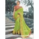 Innovative Jacquard Green Lace Work Classic Saree