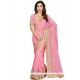 Lively Faux Georgette Pink Designer Saree