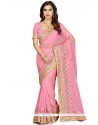 Lively Faux Georgette Pink Designer Saree