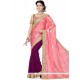 Blissful Faux Georgette Patch Border Work Half N Half Saree