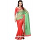 Imposing Faux Chiffon Orange Classic Saree