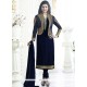 Prachi Desai Embroidered Work Navy Blue Churidar Designer Suit