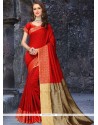 Intriguing Banarasi Silk Red Traditional Designer Saree
