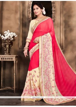 Charming Hot Pink Classic Designer Saree