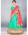 Modest Art Silk Sea Green Lehenga Choli