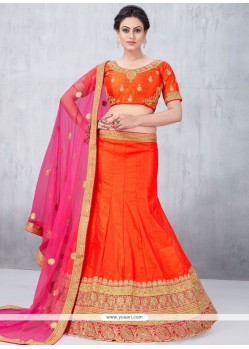 Urbane Orange Art Silk Lehenga Choli