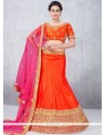 Urbane Orange Art Silk Lehenga Choli