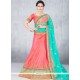 Heavenly Lace Work Peach Lehenga Choli