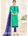 Remarkable Cotton Green Churidar Suit