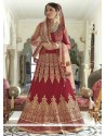 Irresistible Red Embroidered Work Floor Length Anarkali Suit