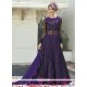 Demure Purple Resham Work Art Silk Designer Long Lehenga Choli