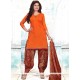 Jazzy Chanderi Orange Embroidered Work Punjabi Suit