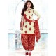 Capricious Chanderi Cream Embroidered Work Punjabi Suit