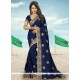 Incredible Faux Chiffon Patch Border Work Classic Saree