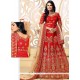 Pleasance Red Lace Work Banglori Silk Lehenga Choli