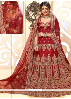 Maroon Zari Work Lehenga Choli