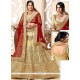 Swanky Banglori Silk Cream Embroidered Work Lehenga Choli