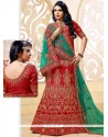 Embroidered Banglori Silk Lehenga Choli In Red