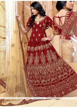 Best Maroon Embroidered Work Banglori Silk Lehenga Choli