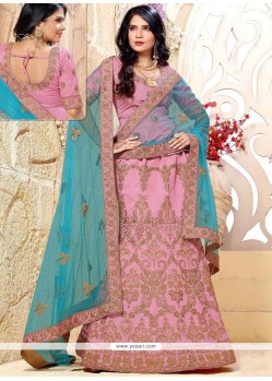 Intricate Pink Resham Work Lehenga Choli