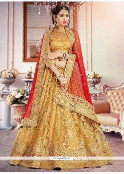 Renowned Art Silk Lace Work Lehenga Choli