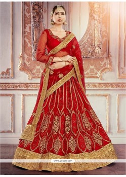 Maroon Embroidered Work Lehenga Choli