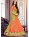 Fascinating Embroidered Work Peach Lehenga Choli