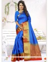 Subtle Blue Art Silk Designer Traditional Saree