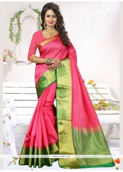Dignified Art Silk Pink Traditional Designer Saree