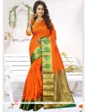 Epitome Orange Designer Traditional Saree