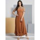 Captivating Embroidered Work Brown Faux Georgette Designer Kurti